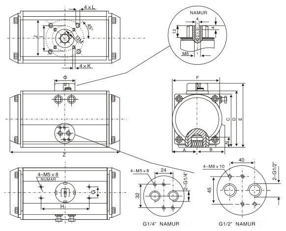 pneumatic spring return actuator