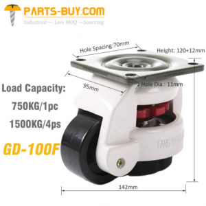 GD 100F caster wheel with leveling foot